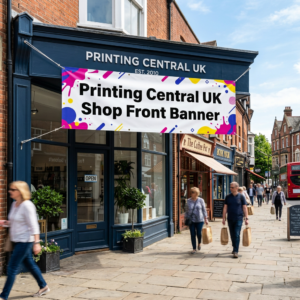 Shop front vinyl banner printing UK