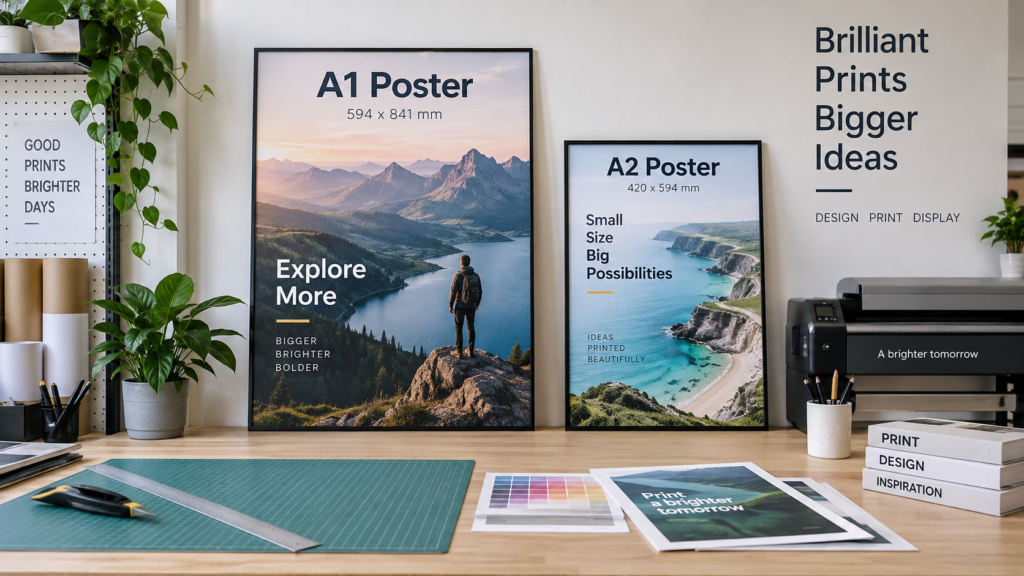 How to Prepare Artwork for Large Format Printing 1 A1 vs A2 poster size comparison for poster printing UK